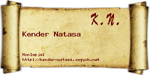 Kender Natasa névjegykártya